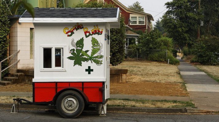 Smoke Buddy Mobile Cannabis Cart in Oregon Selling Is Jars For Donation