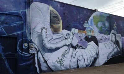 A Dabbing Space Monkey Mural Causes Quite The Stir in Portland - GREEN RUSH DAILY